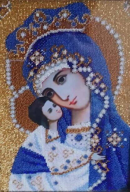 “Madonna di Kazan in blu”. Schema ricamo a perline
