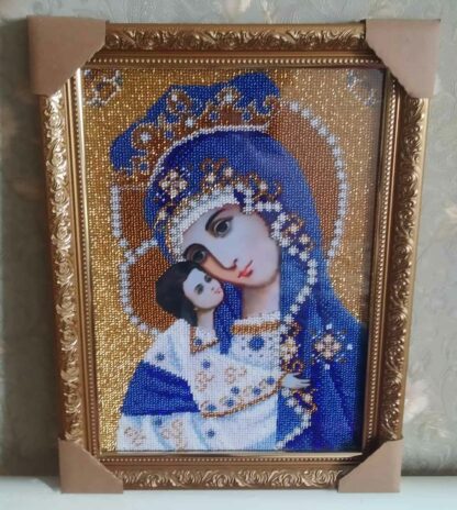 “Madonna di Kazan in blu”. Schema ricamo a perline - Image 3