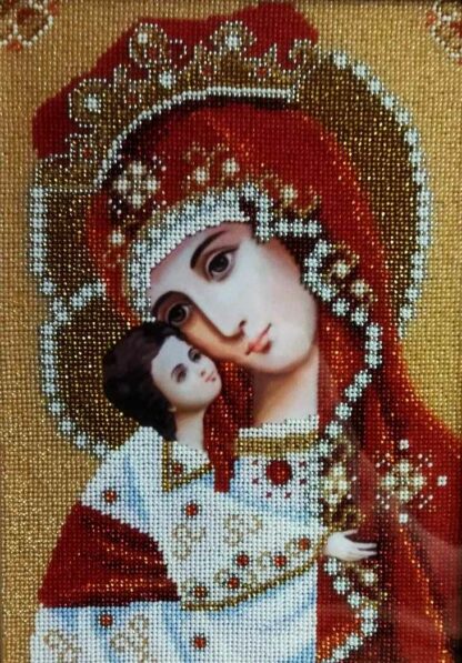 “Madonna di Kazan in rosso”. Schema ricamo a perline