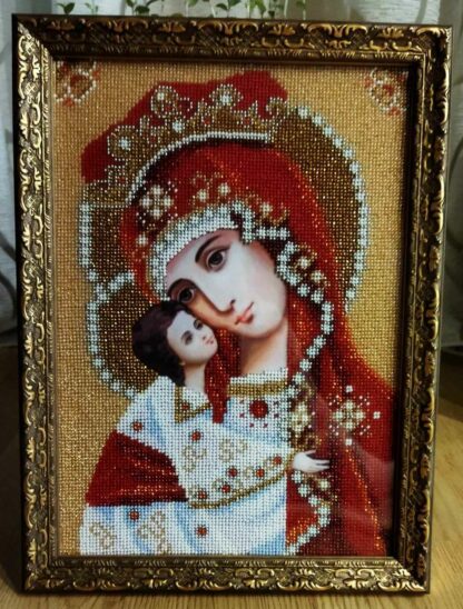 “Madonna di Kazan in rosso”. Schema ricamo a perline