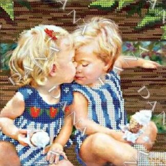 "Dolce bacio. Bimbi". Schema ricamo a perline