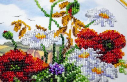 "Fiori di campo". Kit ricamo a perline