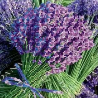 “Mazzo di lavanda”. Schema ricamo a perline