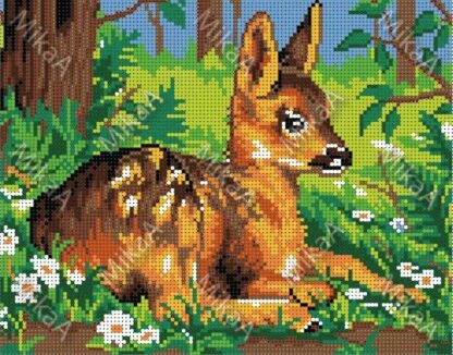 "Cerbiatto Bambi". Schema ricamo a perline